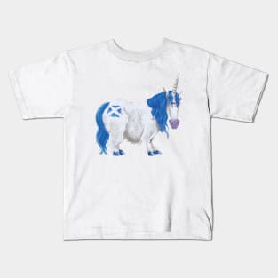 Scottish Saltire Unicorn Kids T-Shirt